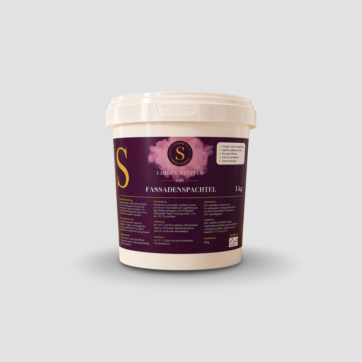 Außenspachtel 1 kg Eigenabfüllung