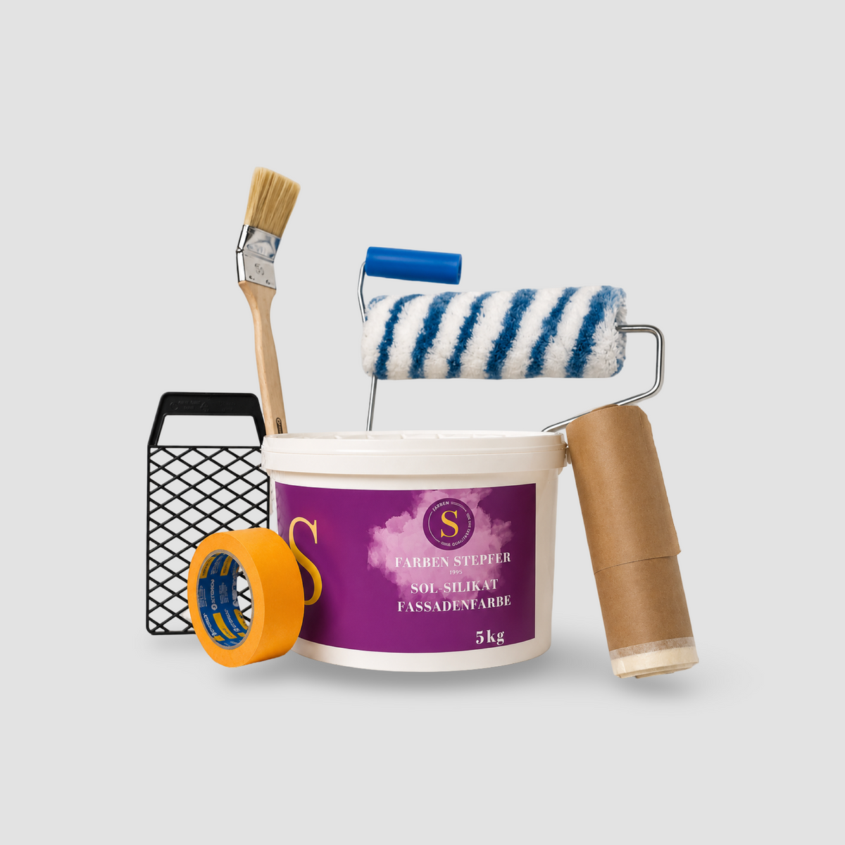 Fassadenausbesserungs-Set Basic – Inhalt des Sets mit Material und Werkzeug