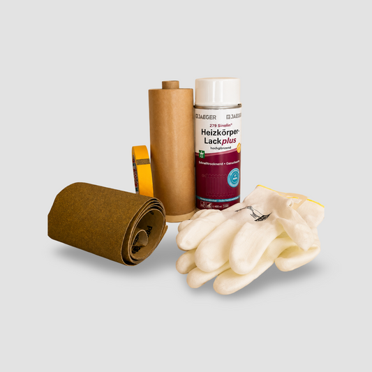 Heizkörper-Lackier-Set Basic – Inhalt des Sets mit Material und Werkzeug