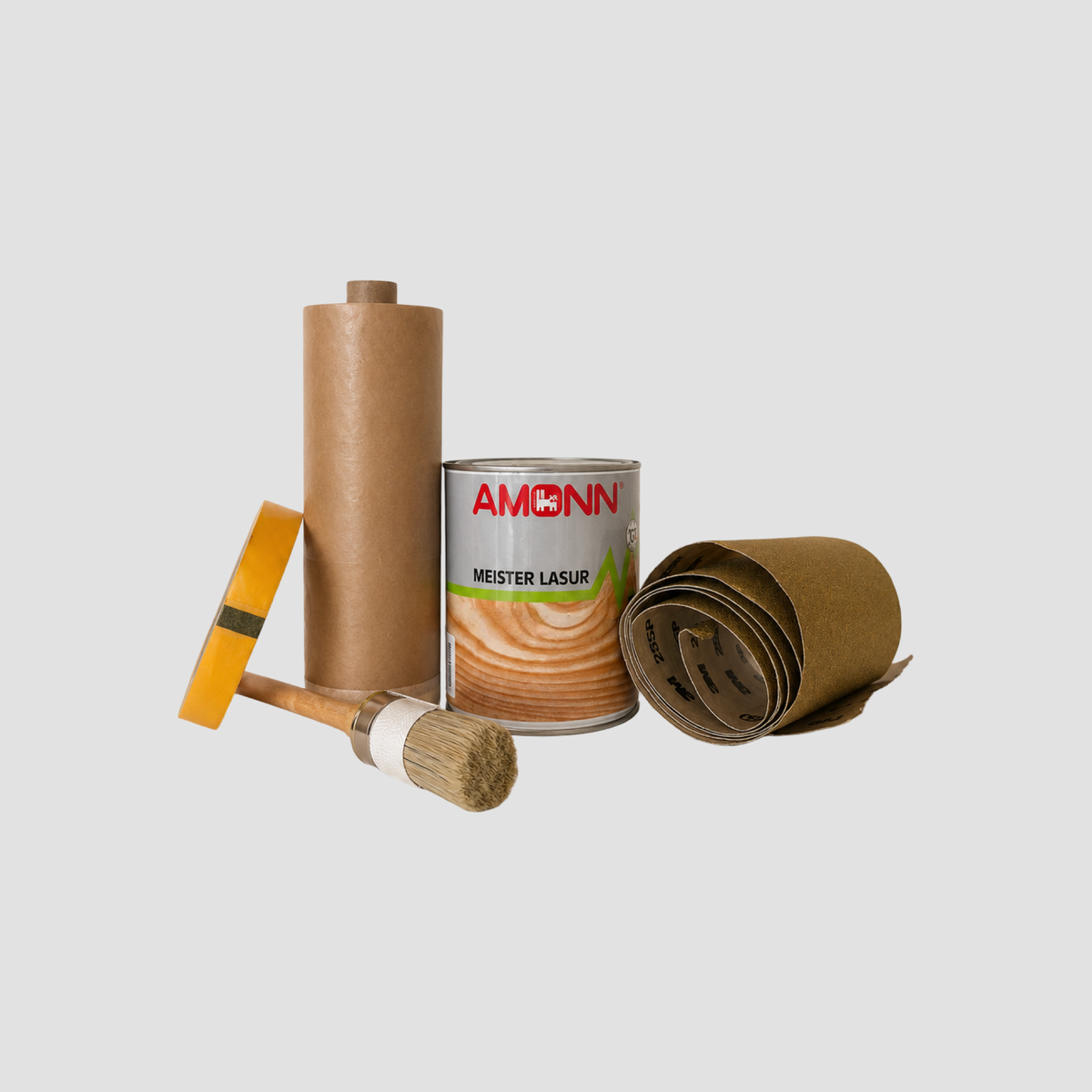 Holzlasur-Set Basic – Inhalt des Sets mit Material und Werkzeug